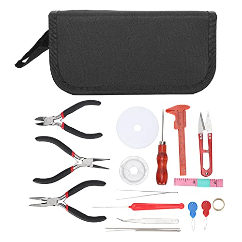 Ylwxzenith 22pcs Stainless Steel Jewelry Making Tool Kit with Oxford Cloth, Including Pliers, Scissor, Ruler, and Wire Set, Ideal for DIY Jewelry and Leather Handicrafts von Ylwxzenith