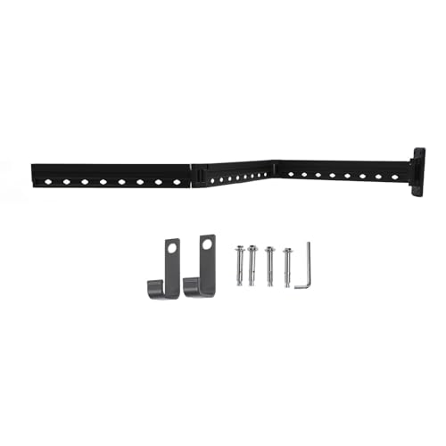 Ylwxzenith Wall Mounted Space Aluminum Clothes Hanger Rack, Retractable Folding, Windproof and Durably for Laundry, Balcony, Bathroom (Black) von Ylwxzenith