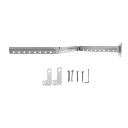 Ylwxzenith Wall Mounted Space Aluminum Clothes Hanger Rack, Retractable Folding, Windproof and Durably for Laundry, Balcony, Bathroom (Silver) von Ylwxzenith