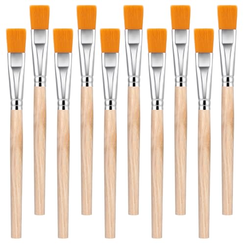 Pinsel Set,Ymapinc 10 Stück Flache Pinsel Nylon Malpinsel Kleine Künstlerpinsel Paint Brush mit Holzgriff Detail Pinsel Pinselset für Öl Aquarell Gouache Körperbemalung Pinsel Set,Ymapinc 10 Stück Flache Pinsel Nylon Malpinsel Kleine Künstlerpinsel Paint Brush mit Holzgriff Detail Pinsel Pinselset für Öl Aquarell Gouache Körperbemalung von Ymapinc