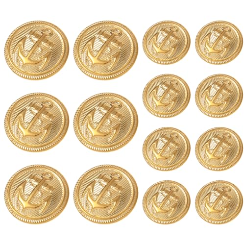 14 Stück Metall Knöpfe Gold,Ymapinc 18/23mm Vintage Goldene Knöpfe Ankerknopfe Goldzum Annähen Blazer Jacke Uniform 14 Stück Metall Knöpfe Gold,Ymapinc 18/23mm Vintage Goldene Knöpfe Ankerknopfe Goldzum Annähen Blazer Jacke Uniform von Ymapinc