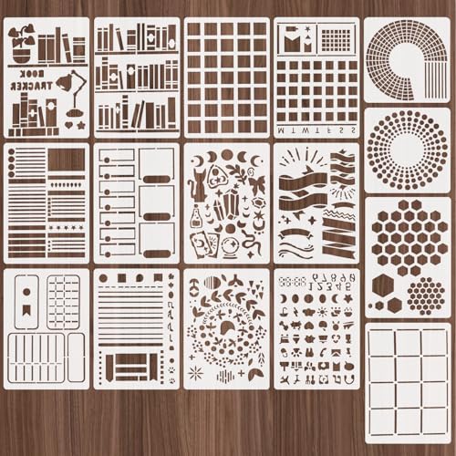 16 Stück Tagebuch Schablonen,Ymapinc Journal Planer Schablonen Journal Stencil Set Journal Zubehör DIY Tagebuch Zeichenschablonen für Notizbuch Scrapbook Fotoalbum Journal 16 Stück Tagebuch Schablonen,Ymapinc Journal Planer Schablonen Journal Stencil Set Journal Zubehör DIY Tagebuch Zeichenschablonen für Notizbuch Scrapbook Fotoalbum Journal von Ymapinc