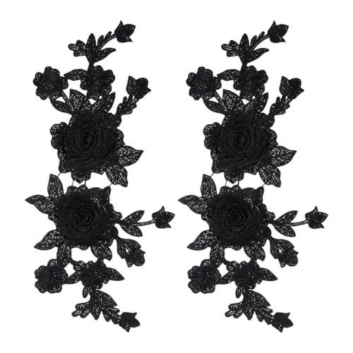 2 schwarze Applikationen, bestickte Spitzenapplikationen, Verzierungen, Stoff, Vintage-Blumenaufkleber, geeignet für die Verschönerung von Rucksäcken, Kleidung, Haushalt und anderen Stoffprodukten 2 schwarze Applikationen, bestickte Spitzenapplikationen, Verzierungen, Stoff, Vintage-Blumenaufkleber, geeignet für die Verschönerung von Rucksäcken, Kleidung, Haushalt und anderen Stoffprodukten von Ymapinc