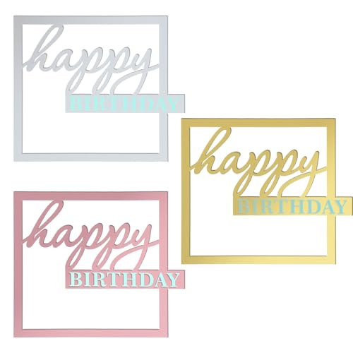 3 Stück Acryl Cake Topper Geburtstag,Ymapinc Happy Birthday Tortendeko Spiegel Happy Birthday Cake Topper 10x9cm Kuchendeko Geburtstag Torten Deko für Frauen Mann,Gold Roségold Silber 3 Stück Acryl Cake Topper Geburtstag,Ymapinc Happy Birthday Tortendeko Spiegel Happy Birthday Cake Topper 10x9cm Kuchendeko Geburtstag Torten Deko für Frauen Mann,Gold Roségold Silber von Ymapinc