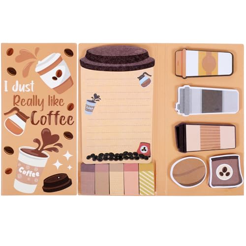 Ymapinc Thema Kaffee Haftnotizen Set Aesthetic Sticky Notes Klebezettel Selbstklebend Sticker Lustig Haftnotizen für Studenten Lehrer Büro Zuhause Schule Geschenke von Ymapinc