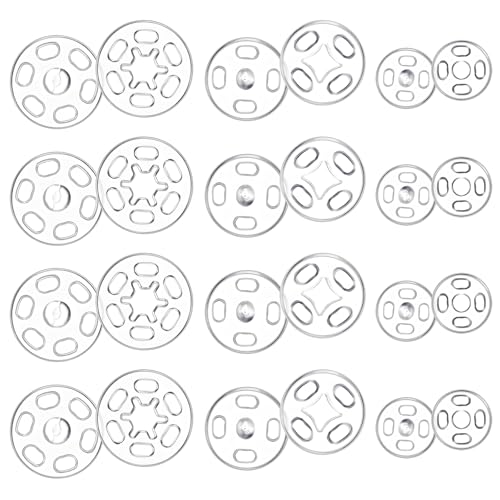 Ymapinc 150 Paar Plastik Druckknöpfe Transparente Druckknöpfe zum Annähen Unsichtbare Druckknopf für Nähen von Kleidung DIY-Shirts Kleider(7,5 mm,10 mm,15 mm) von Ymapinc