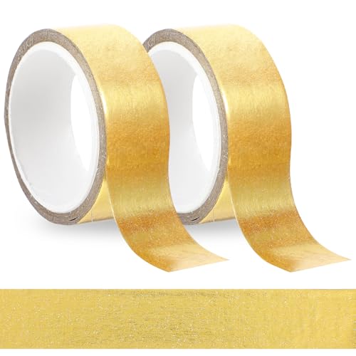Ymapinc 2 Rollen 15mm X 5m Goldenes Klebeband, Goldenes Washi Tape Metallic Craft Dekoratives Klebeband Gold Selbstklebend Washi Tape Für Wanddekorationen Geschenkverpackung Scrapbooking von Ymapinc