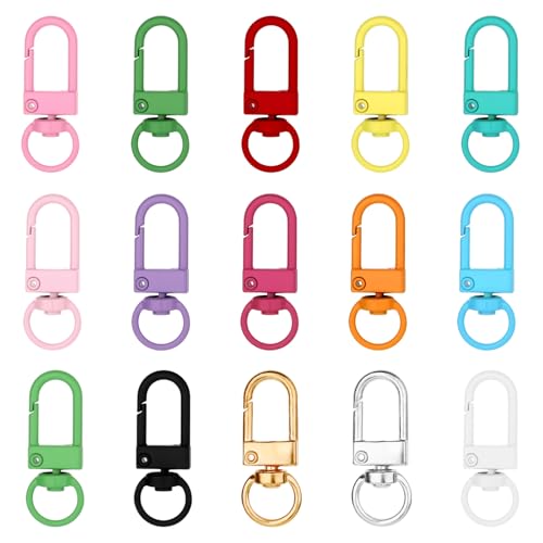 Ymapinc 30 Stück Bunte Karabiner Klein,Karabinerhaken mit Drehgelenk 360° Abnehmbare Karabiner Schlüsselanhänger mit O-Ring Schlüsselringe Kleine Karabinerhaken für DIY-Bastelarbeiten, Schlüsselband Ymapinc 30 Stück Bunte Karabiner Klein,Karabinerhaken mit Drehgelenk 360° Abnehmbare Karabiner Schlüsselanhänger mit O-Ring Schlüsselringe Kleine Karabinerhaken für DIY-Bastelarbeiten, Schlüsselband von Ymapinc