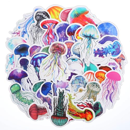 Ymapinc Quallen Aufkleber Set,50 Stück Vinyl Wasserfeste Sticker Scrapbooking Wasserflaschen Gepäck Laptops Mobiltelefone Sticker Teenager Mädchen Quallen Deko Kofferaufkleber Ymapinc Quallen Aufkleber Set,50 Stück Vinyl Wasserfeste Sticker Scrapbooking Wasserflaschen Gepäck Laptops Mobiltelefone Sticker Teenager Mädchen Quallen Deko Kofferaufkleber von Ymapinc