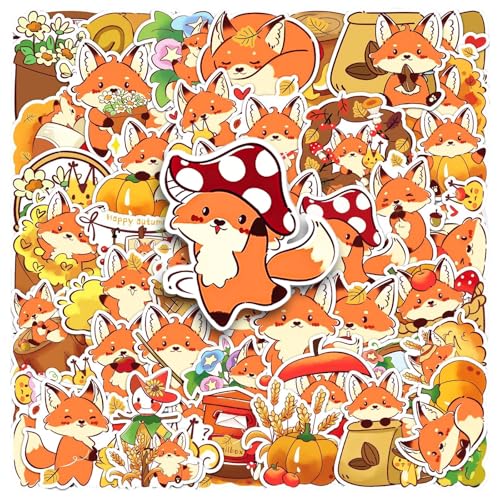 Ymapinc Wasserfeste Klein Fuchs Sticker Set, 50 Stück Super Süße Füchse Aufkleber,Fox Aufkleber PVC Klebstoff Tiere Sticker Der Herbst Des Kleinen Fuchses für Scrapbook Laptop Auto Gepäck Skateboard Ymapinc Wasserfeste Klein Fuchs Sticker Set, 50 Stück Super Süße Füchse Aufkleber,Fox Aufkleber PVC Klebstoff Tiere Sticker Der Herbst Des Kleinen Fuchses für Scrapbook Laptop Auto Gepäck Skateboard von Ymapinc