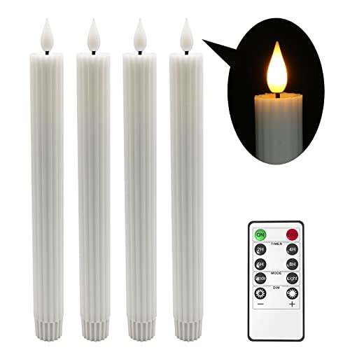Yme LED Kerzen mit Timer und Fernbedienung, Batteriebetrieben Stabkerzen mit Echtwachs Warm Weiß Licht für Weihnachten Kerzenhalter Hochzeit Deko Adventskranz 4er Set Yme LED Kerzen mit Timer und Fernbedienung, Batteriebetrieben Stabkerzen mit Echtwachs Warm Weiß Licht für Weihnachten Kerzenhalter Hochzeit Deko Adventskranz 4er Set von Yme