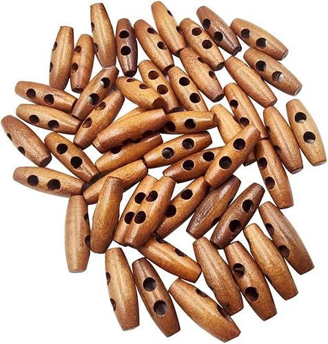 Knebelknöpfe aus Holz in Olivenform, 2 Löcher, Nähknöpfe für Kleidung, Dekoration, alles, Mantel, Trenchcoat, Zubehör, 50 Stück Knebelknöpfe aus Holz in Olivenform, 2 Löcher, Nähknöpfe für Kleidung, Dekoration, alles, Mantel, Trenchcoat, Zubehör, 50 Stück von Ymhapp