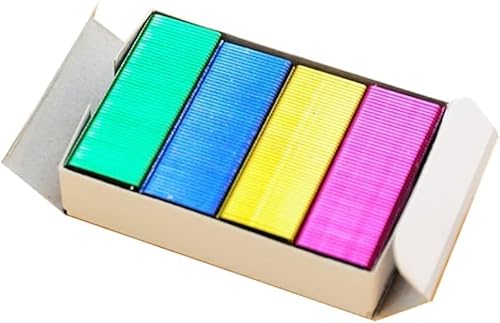 Mini-Heftklammern, 800 Stück, für Heimwerker, Geschäft, Heftklammern, Standard-Buch, Mini-Farben, Büro- und Schulbedarf (24/6 mm) von Ymhapp