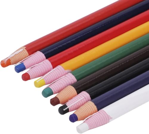 Ymhapp 9 Stück verschiedene Farben, abziehbare Porzellan-Marker, Fettwachsstifte für Glas, Kleidungsstücke, Zellophan, Stoff, Holz, Metall, Kunstmalstifte, Markierstifte, Papierverpackter Malstift zum von Ymhapp