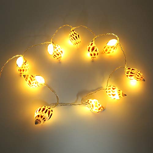 LED-Lichterketten, 10LED Lichterketten Lichterketten Muschelform Batteriebetrieben für Innen-Außengeburtstag Hochzeitsdekoration LED-Lichterketten, 10LED Lichterketten Lichterketten Muschelform Batteriebetrieben für Innen-Außengeburtstag Hochzeitsdekoration von Ymiko