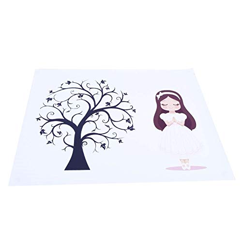 Ymiko Fingerabdruckzeichnung, Baby Girl Geburtstagsfeier Gast Unterschrift Buch Check-In Fingerabdruck Baum Malerei von Haofy