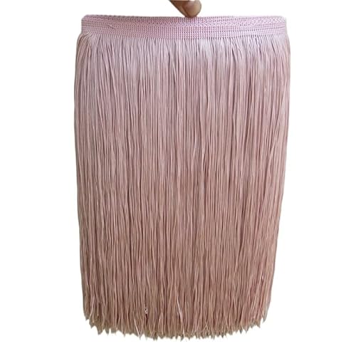 Fransenborte,Fransen 10 Yard/Lot 30 cm Lange Polyester Quaste Afrikanische Spitze Fransenbesatz for Nähen Lateinischen Kleid Bekleidungszubehör Band(Bean pink,10yards) von Ymnilian