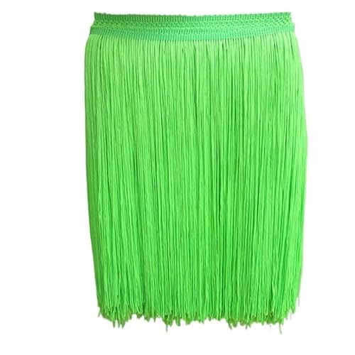 Fransenborte,Fransen 10 Yard/Lot 30 cm Lange Polyester Quaste Afrikanische Spitze Fransenbesatz for Nähen Lateinischen Kleid Bekleidungszubehör Band(Fluorescent Green,5yards) von Ymnilian