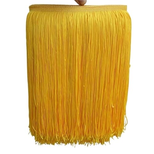 Fransenborte,Fransen 10 Yard/Lot 30 cm Lange Polyester Quaste Afrikanische Spitze Fransenbesatz for Nähen Lateinischen Kleid Bekleidungszubehör Band(Gold,5yards) von Ymnilian
