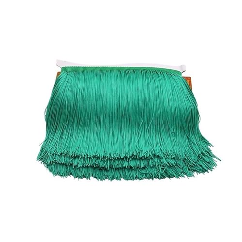 Fransenborte,Fransen 20 cm lange Fransen-Spitzenquaste, Polyester-Spitzenbesatz, Band for Nähen von lateinamerikanischen Kleidern, Bühnenbekleidung, Vorhängen, DIY-Nähzubehör(Lake Green,5yard) von Ymnilian
