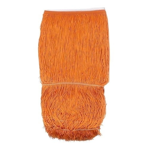Ymnilian Fransenborte,Fransen 1/2/5 m, 50 cm, Polyester-Quastenfransenbesatz, Bunte Lange Quasten, Besatz for Bühnenkleidung, lateinamerikanisches Tanzkleid, Spitzen-Nähzubehör(Orange,1Meter) von Ymnilian