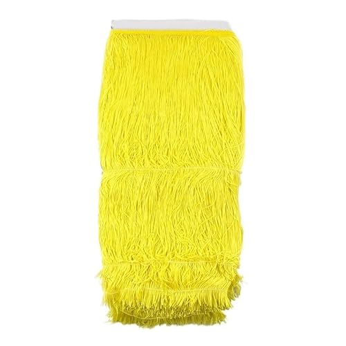 Ymnilian Fransenborte,Fransen 1/2/5 m, 50 cm, Polyester-Quastenfransenbesatz, Bunte Lange Quasten, Besatz for Bühnenkleidung, lateinamerikanisches Tanzkleid, Spitzen-Nähzubehör(Yellow,1Meter) von Ymnilian