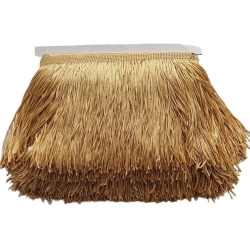 Ymnilian Fransenborte,Fransen 1 Meter, 25 Farben, schöne, 20 cm Lange Spitzenfransenbesatz, Polyester-Quaste, Fransenbesatz, DIY-Lateinamerika-Kleid, Bühnenkleidung, Zubehör(Brown) von Ymnilian
