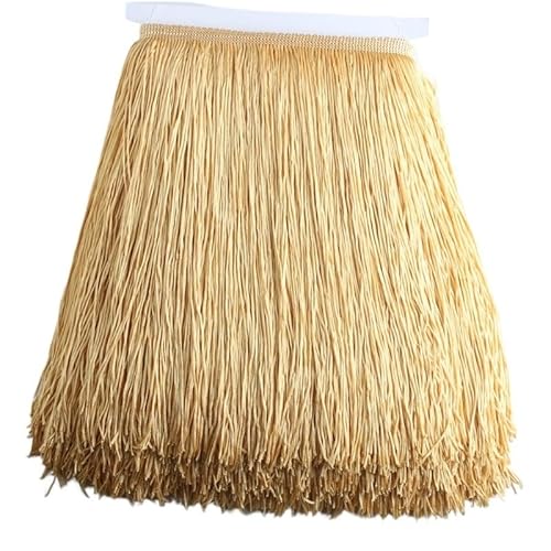 Ymnilian Fransenborte,Fransen 1 Meter/los 30 cm Lange Fransen Spitze Quaste Polyester Spitze Trim Band Latin Dance Rock Vorhang Fransen for Nähen(Gold 2) von Ymnilian