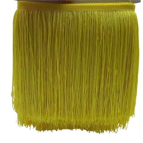 Ymnilian Fransenborte,Fransen 1 Yard 20CM Lange Polyester Quaste Fringe Lace Trim Band Nähen Latin Kleid Bühne Kleidungsstück Vorhang Zubehör(Yellow) von Ymnilian