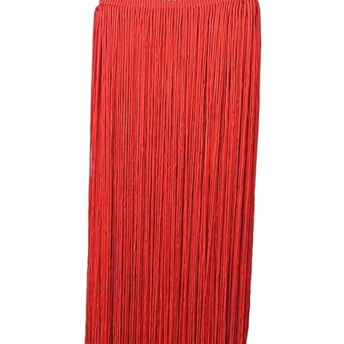 Ymnilian Fransenborte,Fransen 1 Yard Lange 50cm Band Rand Fransen Trim Spitze DIY Zubehör Bühne Vorhänge Latin Dance Kleidung Dekoration(Red) von Ymnilian