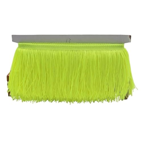 Ymnilian Fransenborte,Fransen 10/15/20/30cm Quaste Fransenbesatz Polyester Lange Fransen Nähen for Kleidung Kleid Vorhang Band Quasten for Handwerk Zubehör(Fluorescent Yellow,20cm) von Ymnilian