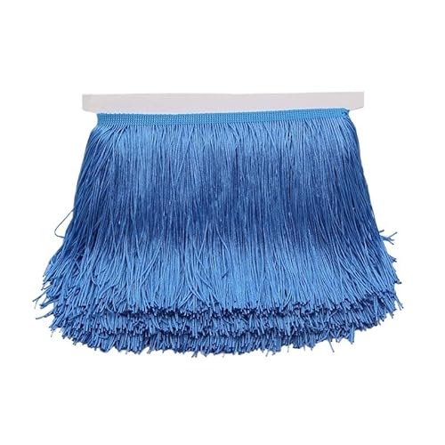 Ymnilian Fransenborte,Fransen 10/15/20/30cm Quaste Fransenbesatz Polyester Lange Fransen Nähen for Kleidung Kleid Vorhang Band Quasten for Handwerk Zubehör(Sky Blue,30cm) von Ymnilian