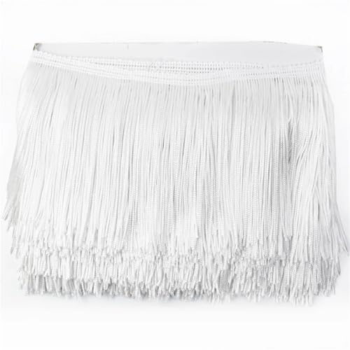 Ymnilian Fransenborte,Fransen 10 Meter 10/15/20/30cm Farbige Lange Quaste Fransenbesatz Gewebtes Spitzenband DIY Latein-Tanzkleid Bekleidungsstoff Nähzubehör(No16,15cm) von Ymnilian