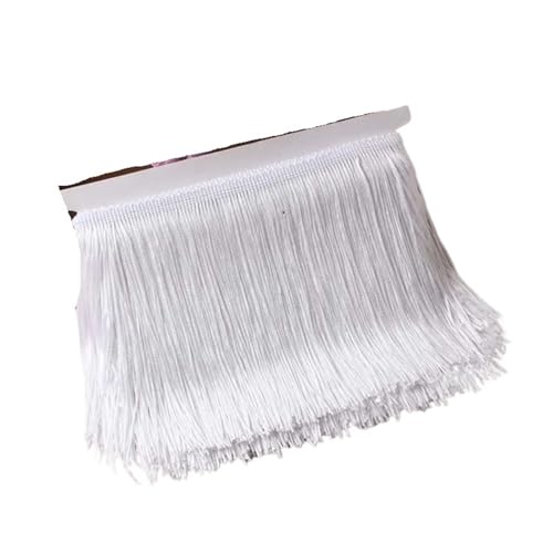 Ymnilian Fransenborte,Fransen 10 Meter 10/15/20/30cm Farbige Lange Quaste Fransenbesatz Gewebtes Spitzenband DIY Latein-Tanzkleid Bekleidungsstoff Nähzubehör(No2,20cm) von Ymnilian