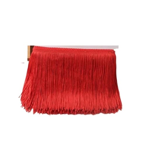 Ymnilian Fransenborte,Fransen 10 Meter 10/15/20/30cm Farbige Lange Quaste Fransenbesatz Gewebtes Spitzenband DIY Latein-Tanzkleid Bekleidungsstoff Nähzubehör(No8,30cm) von Ymnilian