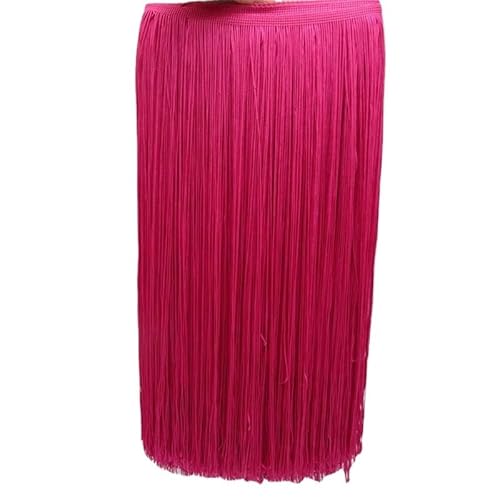 Ymnilian Fransenborte,Fransen 10 Meter 50CM Lange Spitze Fransenbesatz Quaste Fransenbesatz for DIY Latein Kleid Bühne Kleidung Zubehör Spitze Band(Rose,10Meters) von Ymnilian