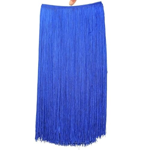 Ymnilian Fransenborte,Fransen 10 Meter 50CM Lange Spitze Fransenbesatz Quaste Weiß Fransenbesatz for DIY Latein Kleid Bühne Kleidung Zubehör Spitze Band(Blue 2,5Meters) von Ymnilian