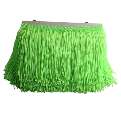 Ymnilian Fransenborte,Fransen 10 Yards 15 cm Lange Quastenfransen-Spitzenbesatzband Quasten for Vorhänge Kleider Fransen for Nähen von Besätzen Zubehör Basteln(Fluorescent Green,10 Yards) von Ymnilian