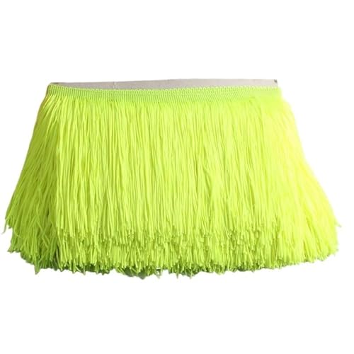 Ymnilian Fransenborte,Fransen 10 Yards 15 cm Lange Quastenfransen-Spitzenbesatzband Quasten for Vorhänge Kleider Fransen for Nähen von Besätzen Zubehör Basteln(Fluorescent Yellow,5 Yards) von Ymnilian