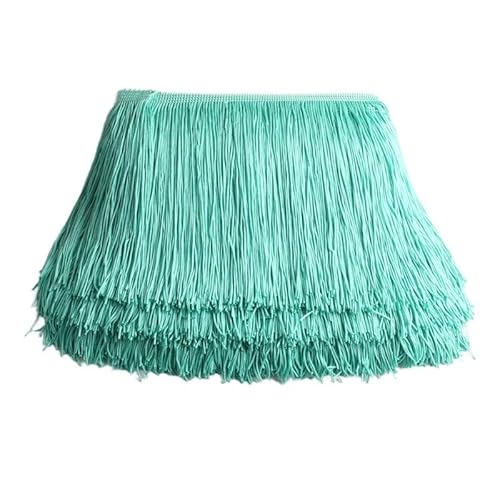 Ymnilian Fransenborte,Fransen 10 Yards 15 cm Lange Quastenfransen-Spitzenbesatzband Quasten for Vorhänge Kleider Fransen for Nähen von Besätzen Zubehör Basteln(Lake Green,5 Yards) von Ymnilian