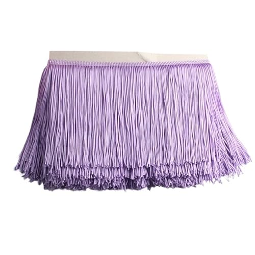 Ymnilian Fransenborte,Fransen 10 Yards 15 cm Lange Quastenfransen-Spitzenbesatzband Quasten for Vorhänge Kleider Fransen for Nähen von Besätzen Zubehör Basteln(Lilac,10 Yards) von Ymnilian