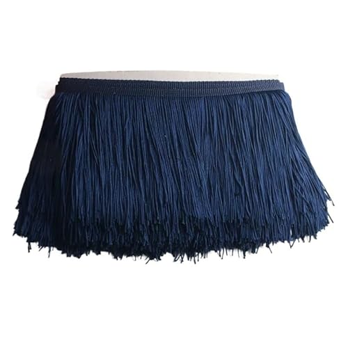 Ymnilian Fransenborte,Fransen 10 Yards 15 cm Lange Quastenfransen-Spitzenbesatzband Quasten for Vorhänge Kleider Fransen for Nähen von Besätzen Zubehör Basteln(Navy,10 Yards) von Ymnilian