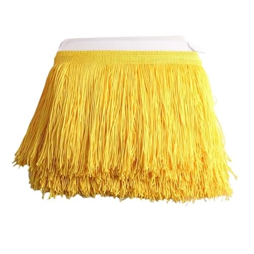 Ymnilian Fransenborte,Fransen 10 Yards 15 cm Lange Quastenfransen-Spitzenbesatzband Quasten for Vorhänge Kleider Fransen for Nähen von Besätzen Zubehör Basteln(Yellow,10 Yards) von Ymnilian