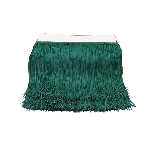 Ymnilian Fransenborte,Fransen 10 Yards 15 cm Lange Quastenfransenbesatz, Spitzenbandfransen for Aufnähen auf Kleidung, Quasten, Vorhänge, Accessoires, Besätze, Basteln(Blackish Green,10 Yards) von Ymnilian