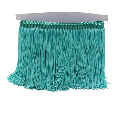Ymnilian Fransenborte,Fransen 10 Yards 15 cm Lange Quastenfransenbesatz, Spitzenbandfransen for Aufnähen auf Kleidung, Quasten, Vorhänge, Accessoires, Besätze, Basteln(Blue-Green,10 Yards) von Ymnilian