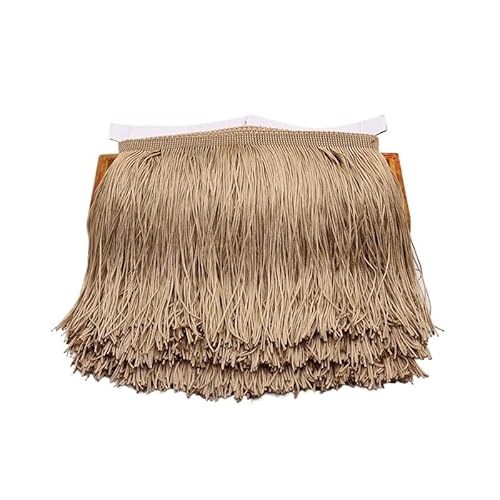 Ymnilian Fransenborte,Fransen 10 Yards 15 cm Lange Quastenfransenbesatz, Spitzenbandfransen for Aufnähen auf Kleidung, Quasten, Vorhänge, Accessoires, Besätze, Basteln(Light Coffee,5 Yards) von Ymnilian