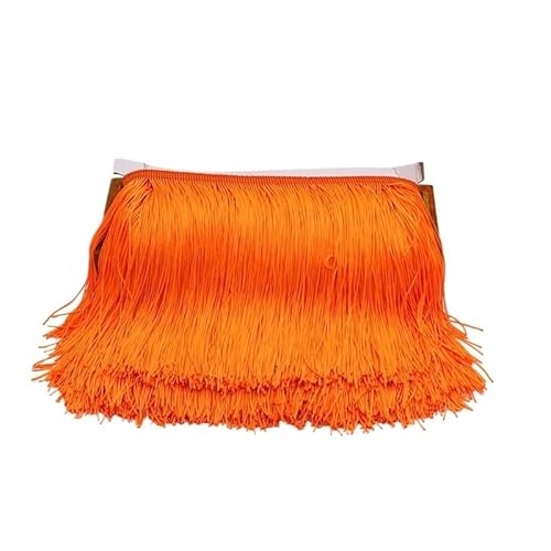 Ymnilian Fransenborte,Fransen 10 Yards 15 cm Lange Quastenfransenbesatz, Spitzenbandfransen for Aufnähen auf Kleidung, Quasten, Vorhänge, Accessoires, Besätze, Basteln(Orange,10 Yards) von Ymnilian