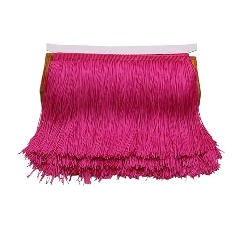 Ymnilian Fransenborte,Fransen 10 Yards 15 cm Lange Quastenfransenbesatz, Spitzenbandfransen for Aufnähen auf Kleidung, Quasten, Vorhänge, Accessoires, Besätze, Basteln(Rose,10 Yards) von Ymnilian