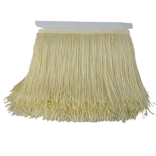 Ymnilian Fransenborte,Fransen 10 Yards 15cm Lange Quaste Fransenbesatz Spitzenband Quasten for Vorhänge Kleider Nähen Fransenbesätze DIY Zubehör(Beige,5yards) von Ymnilian