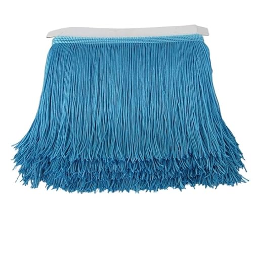 Ymnilian Fransenborte,Fransen 10 Yards 15cm Lange Quaste Fransenbesatz Spitzenband Quasten for Vorhänge Kleider Nähen Fransenbesätze DIY Zubehör(Blue,10yards) von Ymnilian